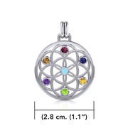 Flower of Life with powerful life force Chakra stone Pendant TPD452