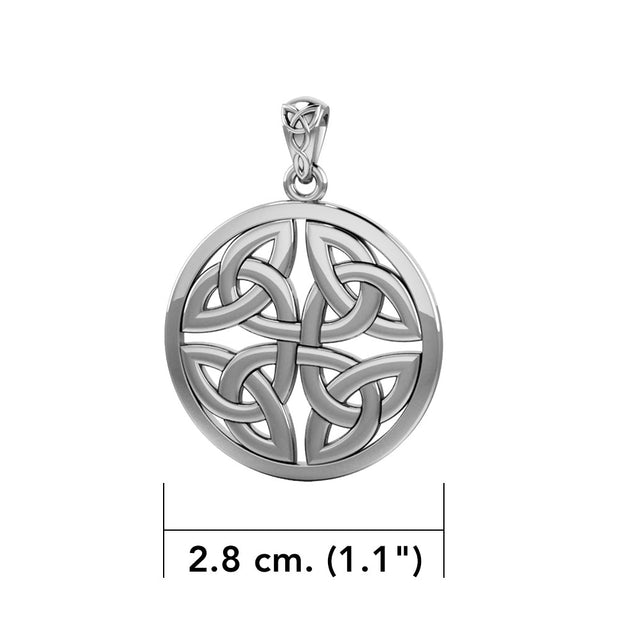 Celtic Trinity Quaternary Knot Silver Pendant TPD4637