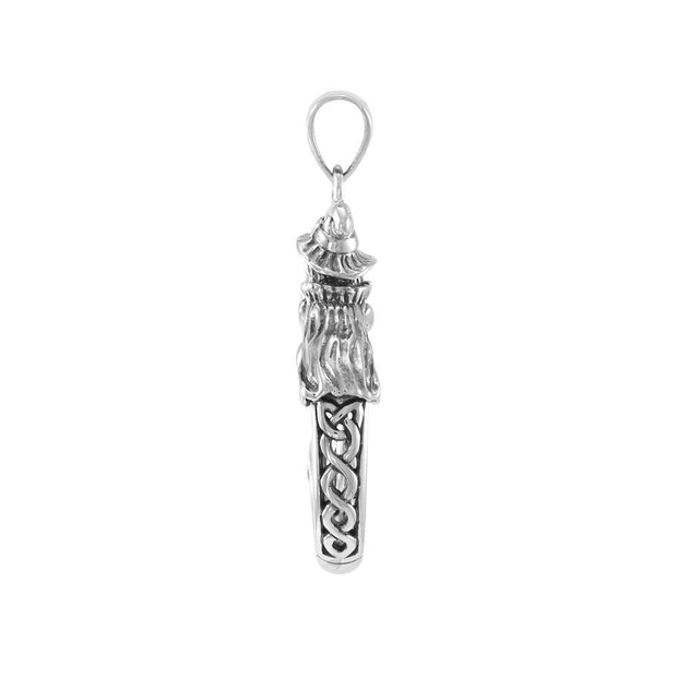Witch Sterling Silver Pendant with Crystal ball TPD4857