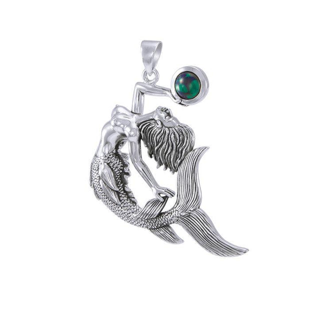 Keeper of the Ocean Sterling Silver with Gemstone Pendant TPD4898 - Wholesale Jewelry