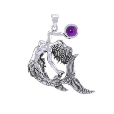 Keeper of the Ocean Sterling Silver with Gemstone Pendant TPD4898 - Wholesale Jewelry