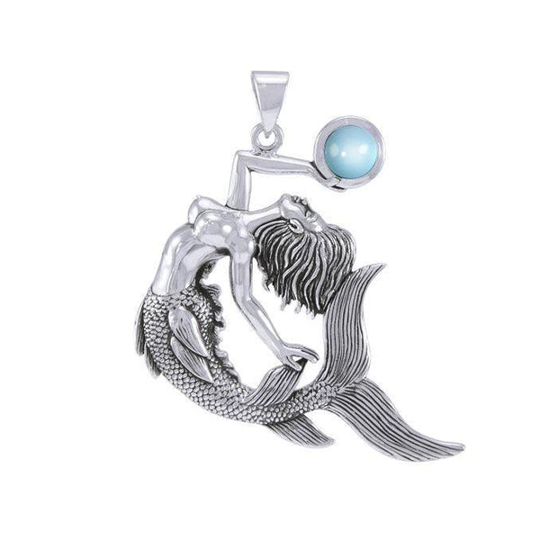 Keeper of the Ocean Sterling Silver with Gemstone Pendant TPD4898 - Wholesale Jewelry