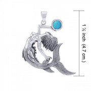 Keeper of the Ocean Sterling Silver with Gemstone Pendant TPD4898 - Wholesale Jewelry