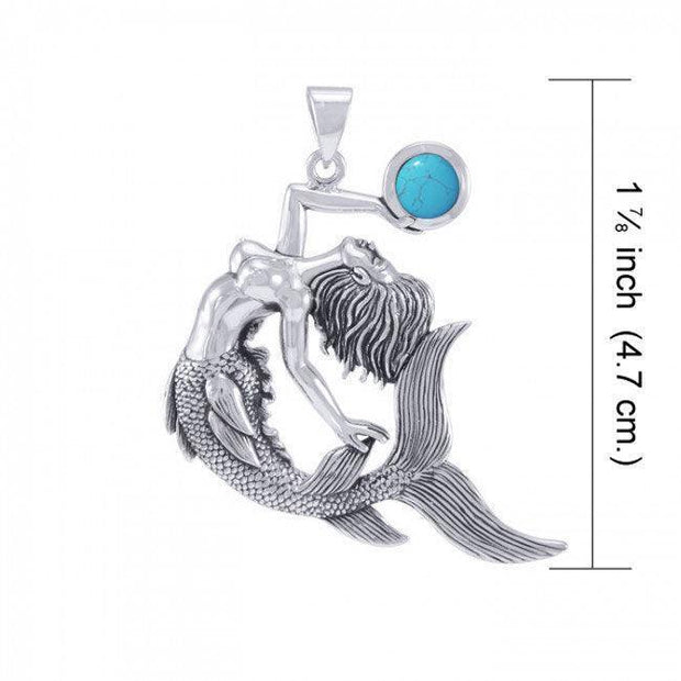 Keeper of the Ocean Sterling Silver with Gemstone Pendant TPD4898 - Wholesale Jewelry