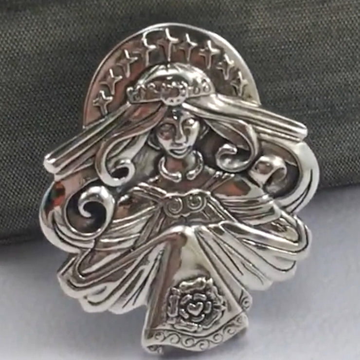 Brigid Ashwood Celtic Queen of Heaven Sterling Silver Pendant TPD495