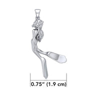 Female Free Diver Silver Pendant TPD5065 - Wholesale Jewelry
