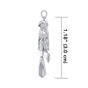 Female Free Diver Silver Pendant TPD5065 - Wholesale Jewelry