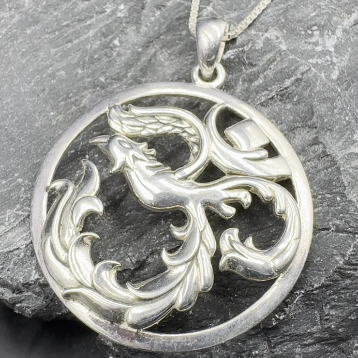 Phoenix Om Sterling Silver  Pendant TPD5108