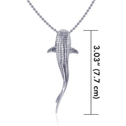 Large Whale Shark Silver with Hidden Bail Pendant TPD5200