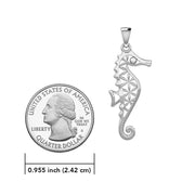 Flower of Life Seahorse Silver Pendant TPD5299 - Wholesale Jewelry