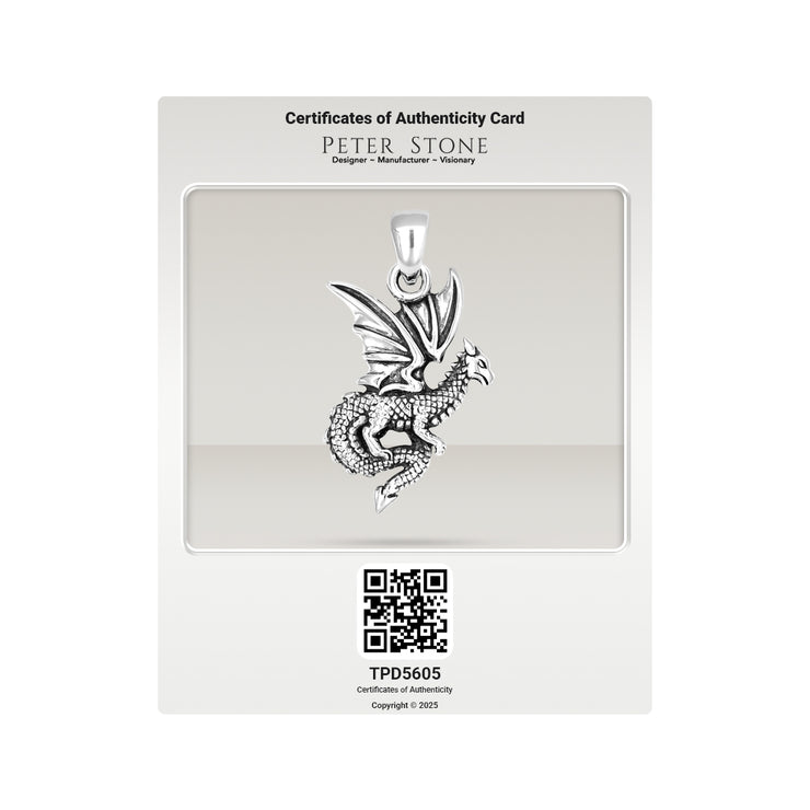 Flying Dragon Sterling Silver Pendant TPD5605