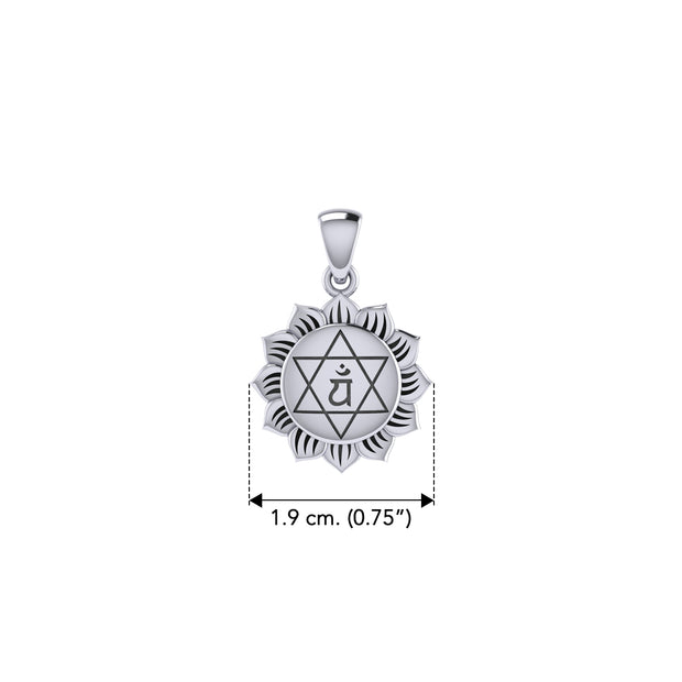 Anahata Heart Chakra Sterling Silver Pendant TPD5628