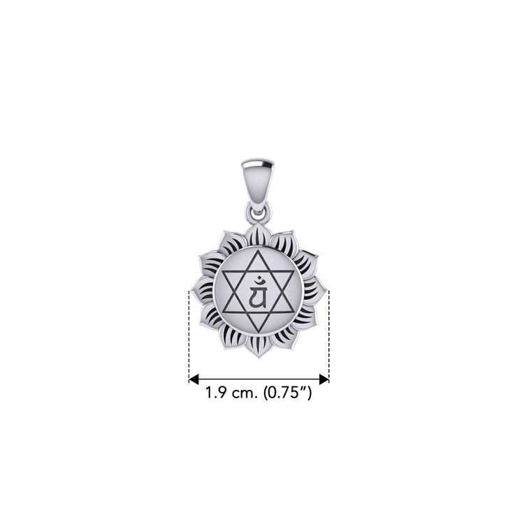 Anahata Heart Chakra Sterling Silver Pendant TPD5628