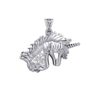 Celtic Unicorn Silver Pendant TPD5663