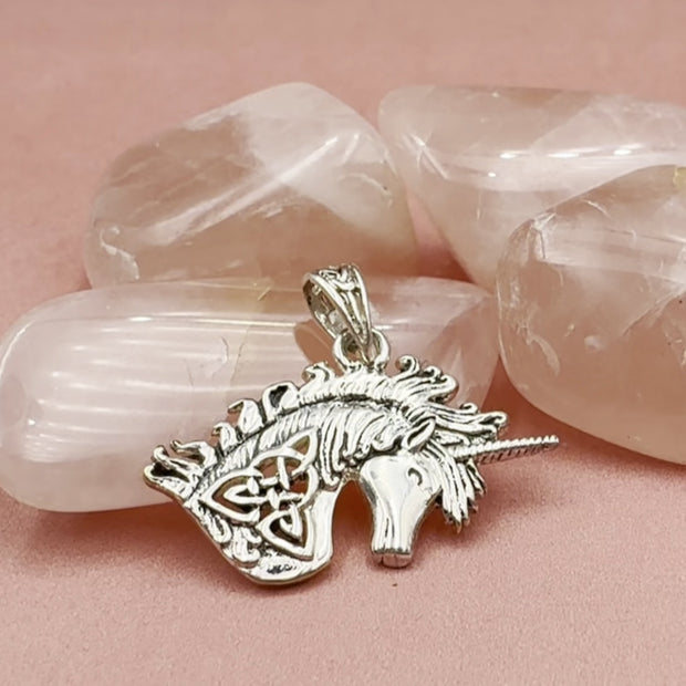 Celtic Unicorn Silver Pendant TPD5663