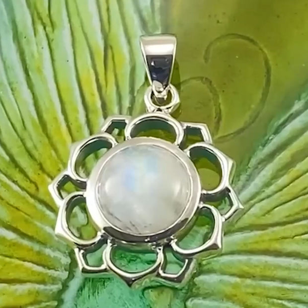 Chakra Silver Pendant with Large Stone TPD5687