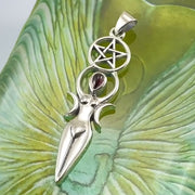 Goddess Silver Pendant with Gemstone TPD5860