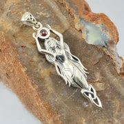 Goddess Brigid Silver pendant with Gem TPD5889