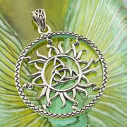 The Sun and Celtic Triquetra Silver Pendant TPD5928