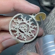 The Sun and Celtic Triquetra Silver Pendant TPD5928