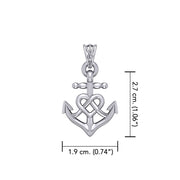 Celtic Heart With Anchor Silver Pendant TPD6056