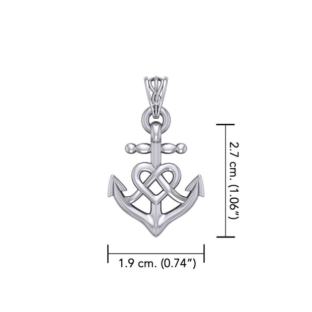 Celtic Heart With Anchor Silver Pendant TPD6056