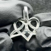 Whale Tail And Heart Silver Pendant TPD6057