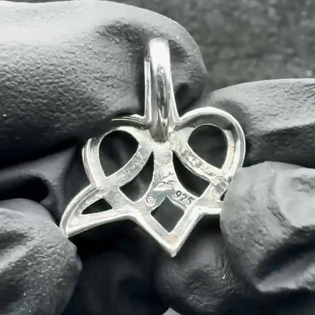 Whale Tail And Heart Silver Pendant TPD6057