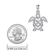 Celtic Turtle And Heart Pendant TPD6081