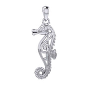 Seahorse with Music Note in the Body Silver Pendant TPD6120