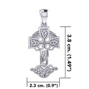 Celtic Tree of Life Irish Cross Silver Pendant TPD6123