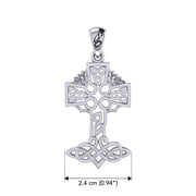 Celtic Tree of Life Irish Cross Sterling Silver Pendant TPD6123