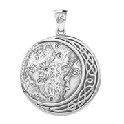 Luna Goddess with Crescent Moon Silver Pendant Inspired by Oberon Zell TPD6133