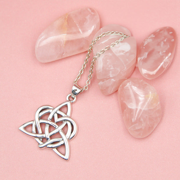 Elegance: Sterling Silver Enchanted Magic Celtic Triquetra Heart Pendant - TPD6195 by Peter Stone - Wholesale Jewelry