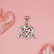 Elegance: Sterling Silver Enchanted Magic Celtic Triquetra Heart Pendant - TPD6195 by Peter Stone - Wholesale Jewelry