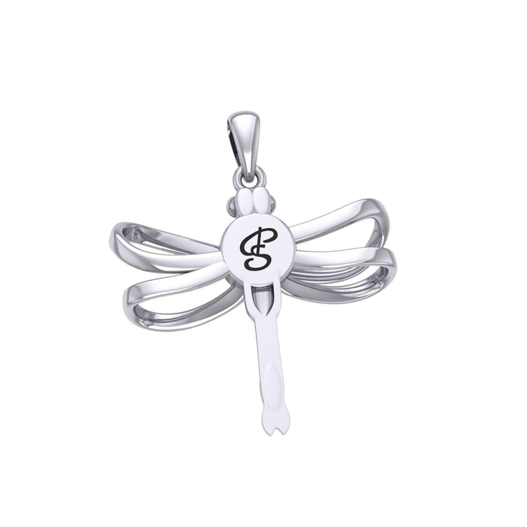 Ethereal Dragonfly Sterling Silver Pendant with Spiritual Gemstone by Peter Stone Jewelry - Divine Insect Symbolism for Spiritual Connection TPD6211