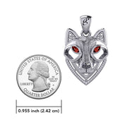 Celtic Wolf Spirit with Meaningful Gemstone Sterling Silver Pendant – Mystical Symbol of Spiritual Connection and Strength by Peter Stone Jewelry TPD6213