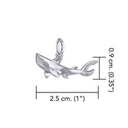 Graceful Guardian Sterling Silver Shark Pendant by Peter Stone TPD6225