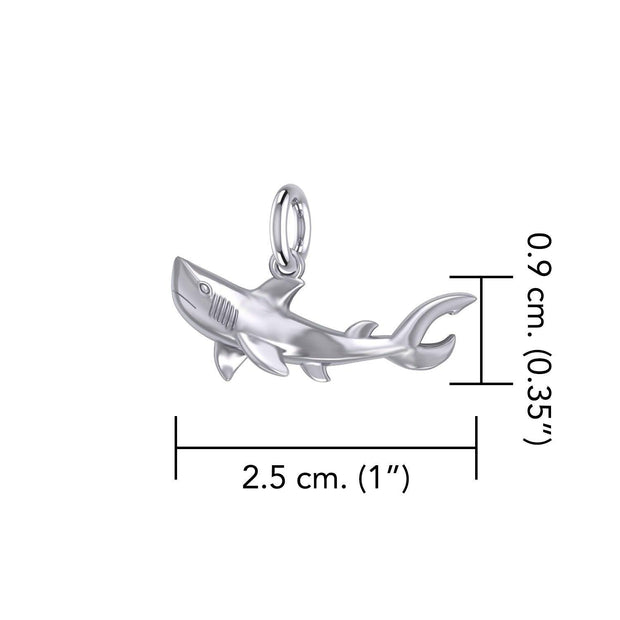 Graceful Guardian Sterling Silver Shark Pendant by Peter Stone TPD6225 - Wholesale Jewelry