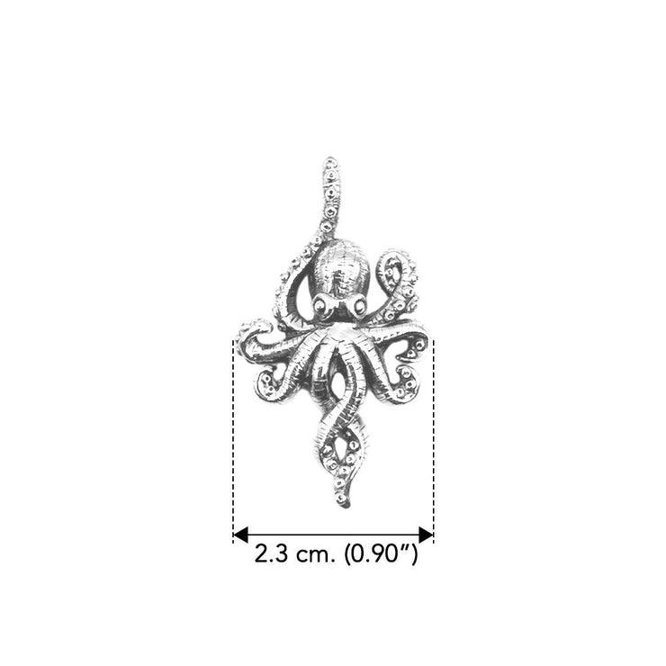 Octopus Sterling Silver Pendant with Hidden Bale TPD6285