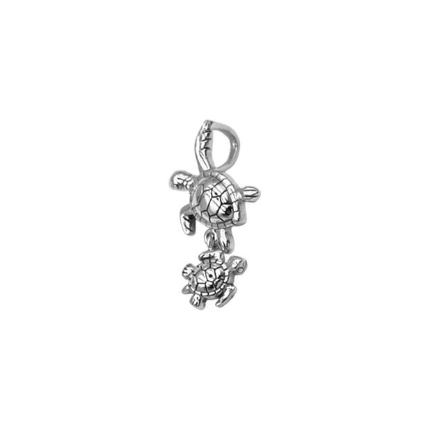 Sea Turtle with Baby Sterling Silver Pendant TPD6300