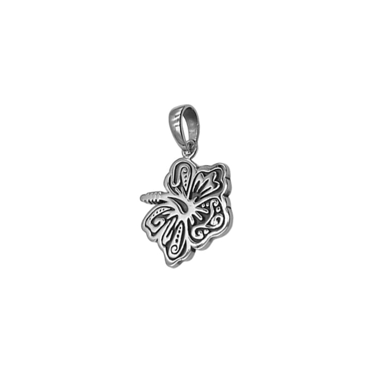 Hibiscus Flower Sterling Silver Pendant TPD6302