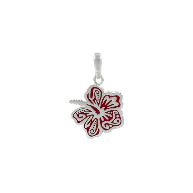 Hibiscus Flower Sterling Silver Pendant TPD6302