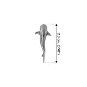 Small Whale Shark Sterling Silver Hidden Bale Pendant TPD6303