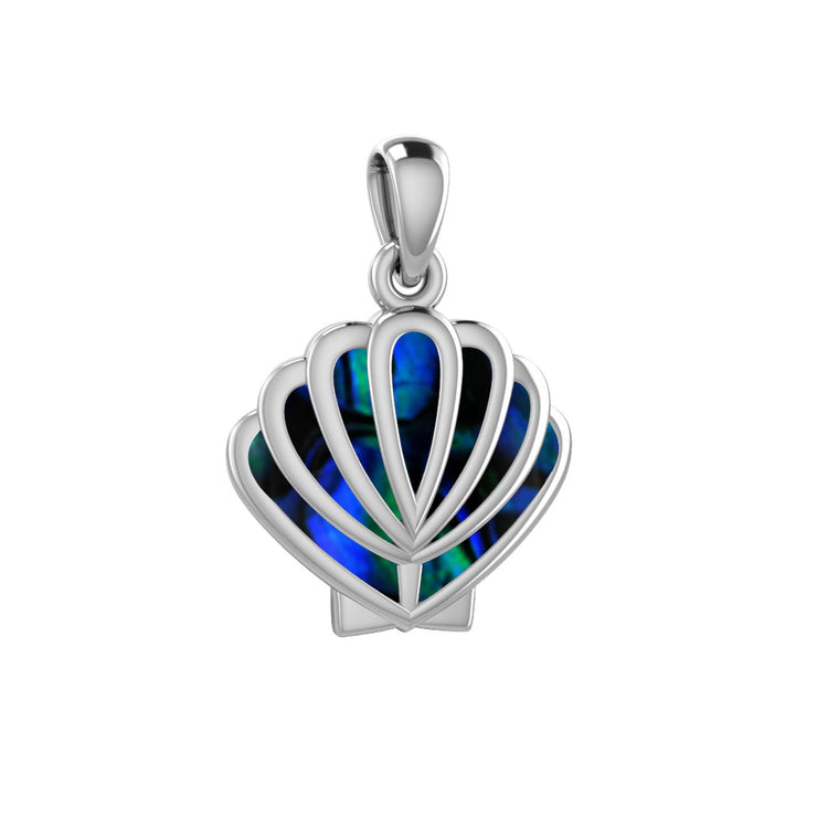 Sea Shell Sterling Silver Pendant with Inlay TPD6309