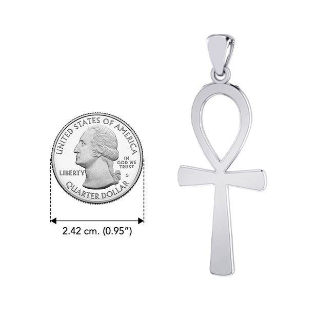 Medium size 50 mm. Ankh Sterling Silver Pendant TPD6317