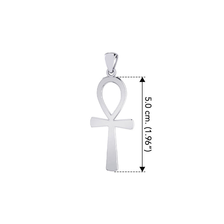 Medium size 50 mm. Ankh Sterling Silver Pendant TPD6317