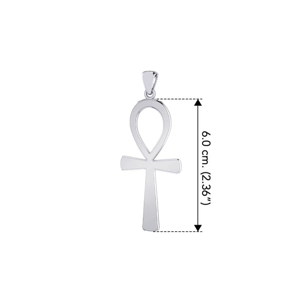 Large size 60 mm. Ankh Sterling Silver Pendant TPD6318