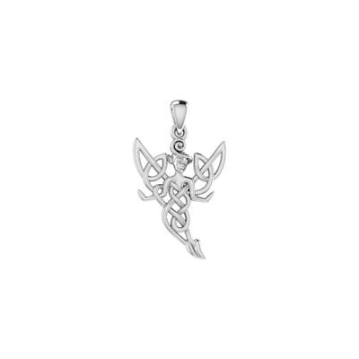 Celtic Tinker Bell Fairy Sterling Silver Pendant TPD6320