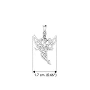 Celtic Tinker Bell Fairy Sterling Silver Pendant TPD6320